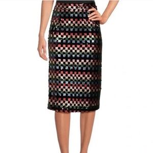 NWT BURU checkered sequined Multicolor Pencil Skirt size XS